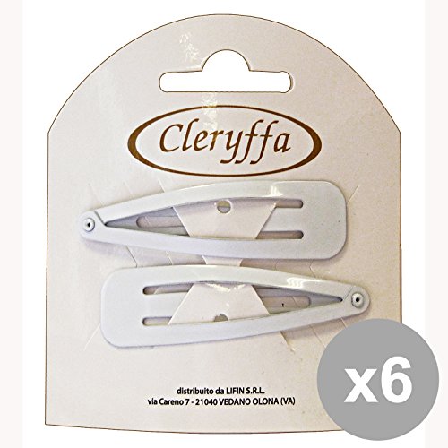 Set 6 Haar Clic Clac f7118 weiß 5 cm. * 2 Stück kompatible für Haar
