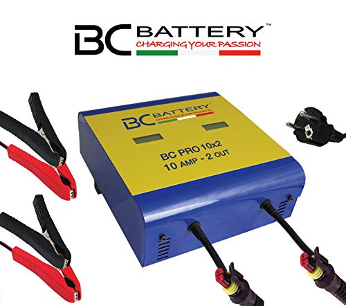 BC Battery Controller BC PRO 10X2 Ladegerät und Wartungsgerät mit 2 Ausgängen mit 8 automatischen Zyklen für Lithium, Blei-Säure-und Start & Stop-Batterien bis 200 Ah