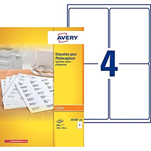 Avery 23528-200 Etiketten für Kopierer 105 x 148 mm 800 Stück Weiß
