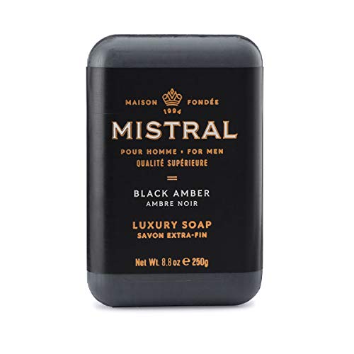 Mistral Bar Soap Organic, Black Amber, Large Bar