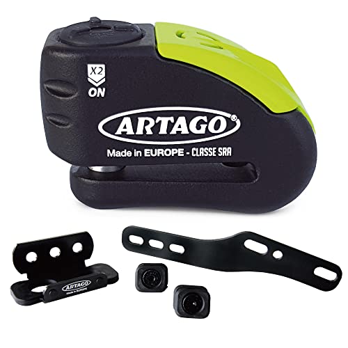 Artago 30X7 Pack Bremsscheibenschloss mit Alarm 120db Hohe Sicherheit + Halterung für Honda CB650F und CBR650F, SRA und Sold Secure Gold homologiert