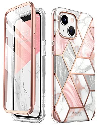 i-Blason Glitzer Hülle für iPhone 14 / iPhone 13 (6.1‘’) Handyhülle 360 Grad Case Bumper Schutzhülle Cover [Cosmo] mit Displayschutz 2022 Ausgabe (Marmor)