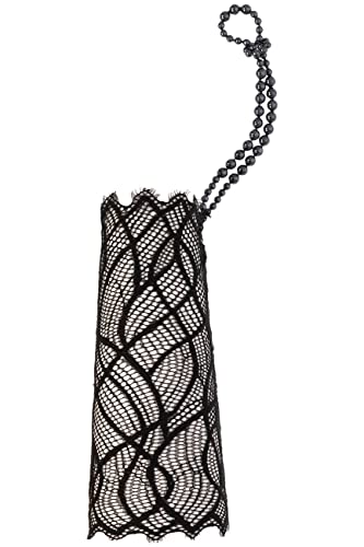 Bracli Manhattan: Spitzen-Armstulpe mit Perlenschlaufe, schwarz (One Size)