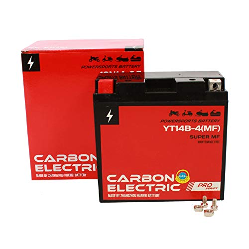 Carbon Electric Gel Batterie YT14B-4 Motorradbatterie 12V 12Ah Motorrad Roller Rollerbatterie