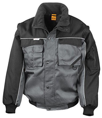 RT71 Workguard Heavy Duty Jacke Arbeitsjacke winddicht wasserabweisend, Farbe:Grey-Black;Größen:M M,Grey-Black