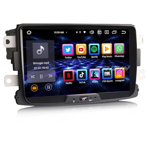 8-Kern 8“ Android 10 Autoradio für Renault Dacia Duster Sandero Dokker Unterstützung GPS Navi Carplay Android Auto DSP Bluetooth WiFi Dab+DVR OBD2 4GB RAM+64GB ROM