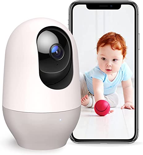 Nooie Überwachungskamera, WiFi, 1080P, IP-Kamera, 360° Schwenk-/Neigefunktion, Bewegungserkennung, Infrarot-Nachtsicht, bidirektionales Audio, kompatibel mit Alexa, für Baby/Tiere