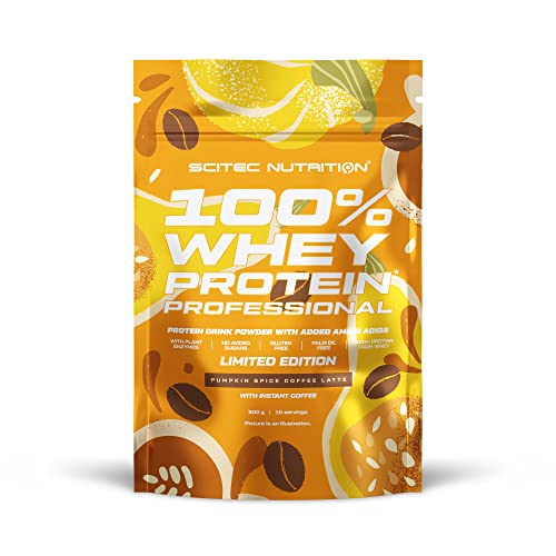 Scitec Nutrition 100% Whey Protein Professional mit extra zusätzlichen Aminosäuren und Verdauungsenzymen, glutenfrei, 500 g, Pumpkin Spice Latte