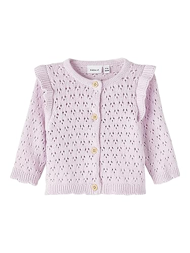 NAME IT Baby-Mädchen NBFKARANDI LS Knit Card Strickjacke, Orchid Hush, 62