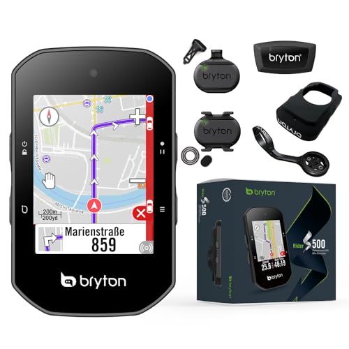 Bryton S500T GPS-Fahrradcomputer mit Geschwindigkeit/Trittfrequenz und Herzfrequenz