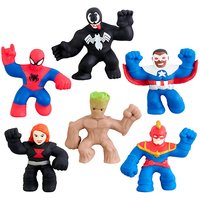 Heroes of Goo Jit Zu 41472 Mega-Set 6 weiche, elastische und klebrige Figuren, 6,5 cm hohe Marvel-Miniatur-Helden