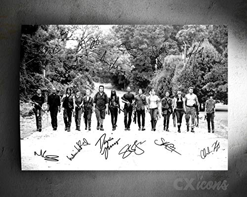 The Walking Dead cast Zitat Foto gedrucktes Poster – aufgedruckte Unterschrift – 18 X 12 Inches (45 x 30 cm) - Black/White