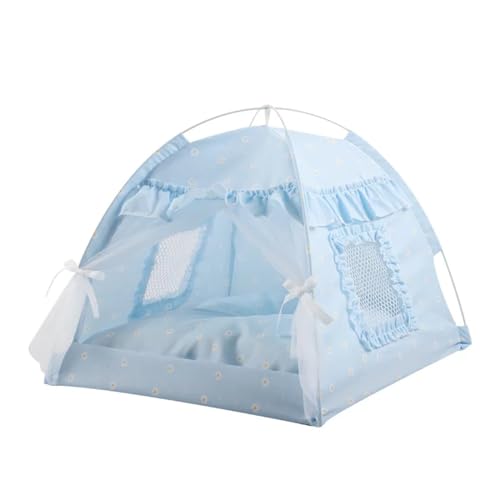 Tipi Zelt für Haustiere Haustier Hund Zelt Haus Blumen Druck Geschlossenen Katze Zelt Bett Innen Klapp Tragbare Komfortable Kätzchen Bett Zwinger for Kleine Haustiere (Color : E, Size : L)