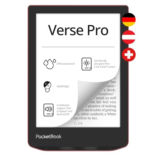 POCKETBOOK 634-3 - E-Book-Reader Verse Pro, Passion Red