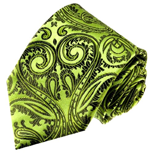 Lorenzo Cana - Pompöse Paisley Krawatte aus 100% Seide hellgrün dunkelgrün - 84500