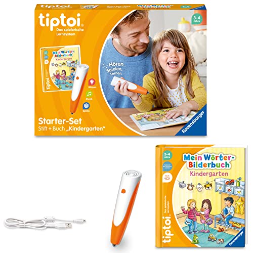 Ravensburger tiptoi® Starter-Set 00113 - Stift und Wörter-Bilderbuch Kindergarten- Lernsystem für Kinder ab 3 Jahren