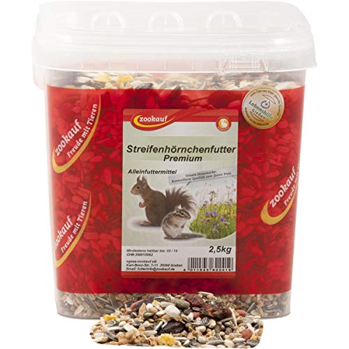 zookauf Nager Futter Premium für Streifenhörnchen im Eimer 2,5 kg