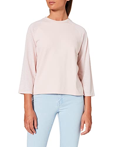 FIND Damen Regular Fit Sweatshirt Contrast Sleeve 18AMA015, Gr. 34 (Herstellergröße: XS), Rosa (Pink)