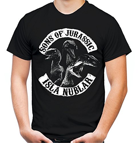 Sons of Jurassic Männer und Herren T-Shirt | Dinosaurier T-Rex (4XL, Schwarz)