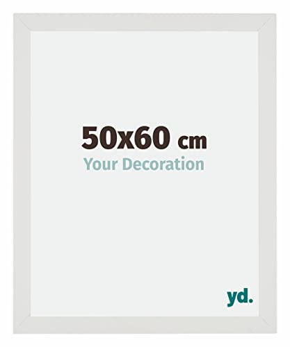 yd. Your Decoration - 50x60 cm - Bilderrahmen von MDF mit Acrylglas - Ausgezeichneter Qualität - Weiss Matt - Antireflex - Fotorahmen - Mura.