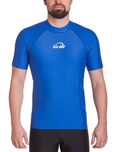 iQ-UV Herren UV 300 Slim Fit Kurzarm T-Shirt, blau (Dunkelblau), L (52)