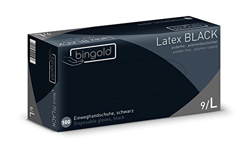 Einmalhandschuhe Latex BLACK puderfrei, Größe L, 10x100-er Pack