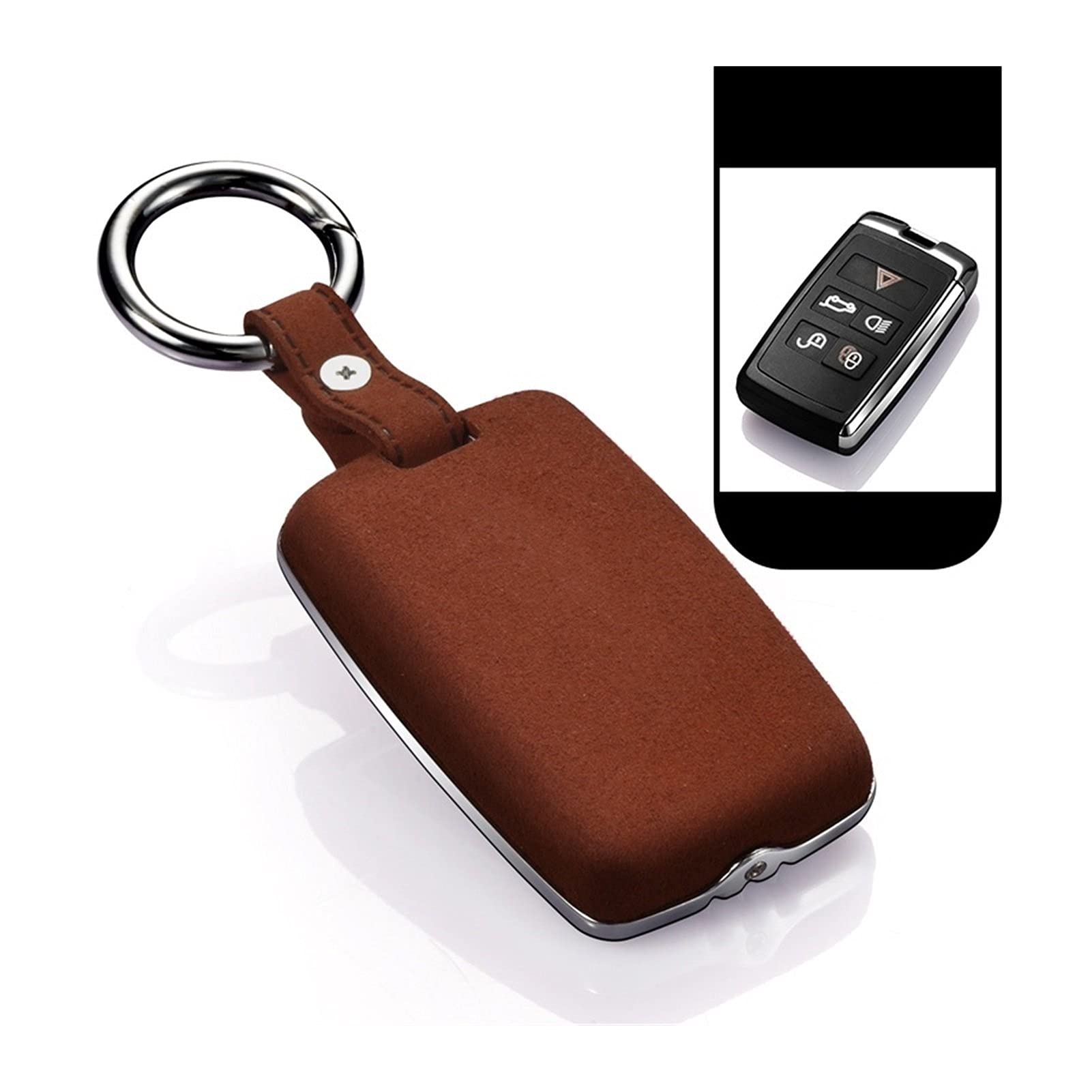 ZLLD Autoschlüssel Schlüssel Hülle Schlüsselanhänger Tragbare Mode Echtes Leder Auto Key Case Abdecktasche Für Land Rover Range Rover Sport Evoque Velar Discovery 5 Auto Schlüssel (Farbe : B)