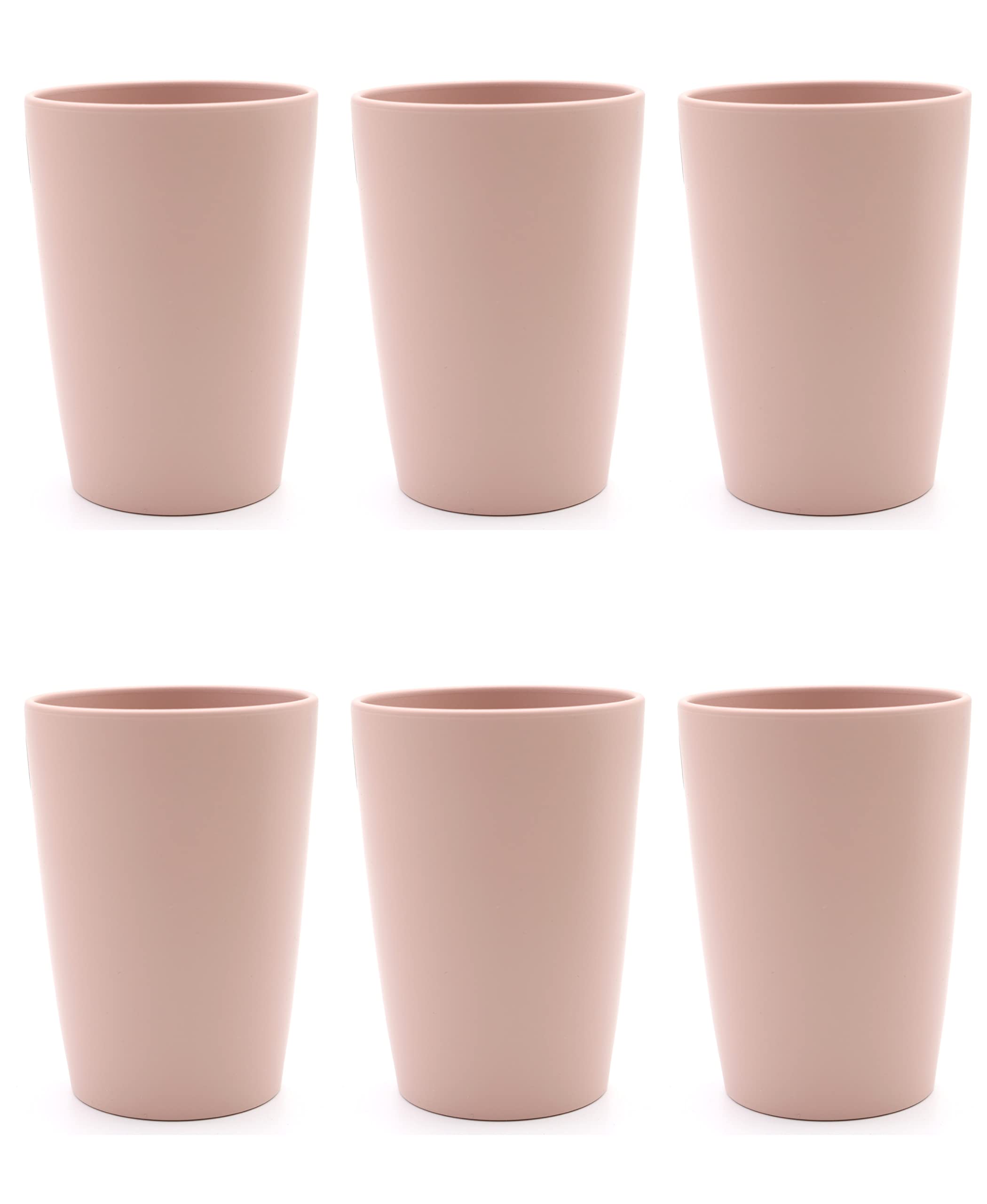 Magu 6 Nachhaltiger Biopolymer Becher (6 Farben) Farbe: Kirschblüte 100% Erdölfrei | Robust und Nachhaltig | Kunststoff Trinkbecher oder Zahnputzbecher | 6er Set rosa