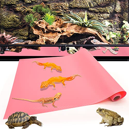 Bartdrache Tank Zubehör Reptilientank Zubehör Leopard Gecko Schildkröte Lebensraum Zubehör Reptilien Terrarium Teppich Substrat für nicht klebendes Reptilien Habitat Bettwäsche (Rosa 200,7 cm) (Rosa)