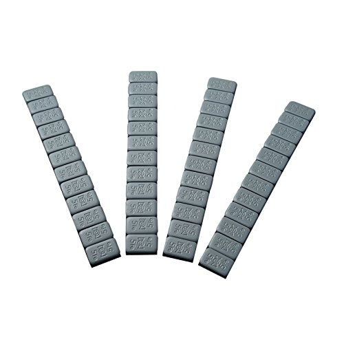 Auswuchtgewichte PKW Klebegewichte Alufelgen Riegel Stahl (Fe) Std. h=4mm b.19mm 60g (12x5g) Made in EU 100 Stück (grau/silber)
