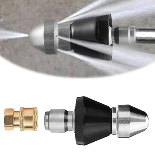 Quipflow Kanalreinigungswerkzeug, Hochdruckdüse, Rohrreinigungsdüse, 1/4 Zoll Schnellanschluss (1PCS,B)
