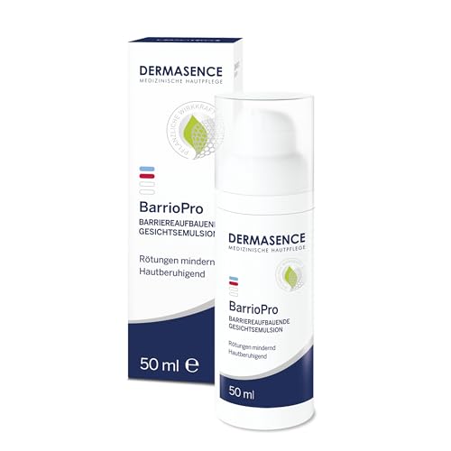 DERMASENCE BarrioPro Gesichtsemulsion, 50 ml - Barrierstärkende und Gesichtspflege für gereizte Haut - ideal nach Behandlungen oder Sonnenbrand - mit Zuckerkomplex und hautverwandten Inhaltsstoffen