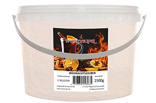 Glühwein - Gewürz Weihnachtszauber, Punsch - Gewürz. Kräftig im Geschmack: speziell für alkoholhaltige Heißgetränke. PE - Eimer 2500g (2,5 KG)