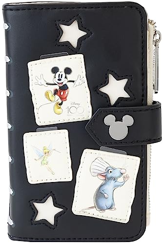 Mickey Mouse Loungefly - Disney 100 - Sketchbook Flap Wallet Frauen Geldbörse schwarz/goldfarben