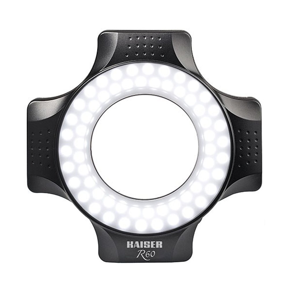Kaiser Fototechnik 3252 Ringleuchte R60 mit 60 Tageslicht-LEDs schwarz
