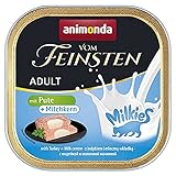 Animonda Vom Feinsten adult + Milchkern Katzenfutter, Nassfutter für ausgewachsene Katzen, 32er Pack (32 x 100 kg)