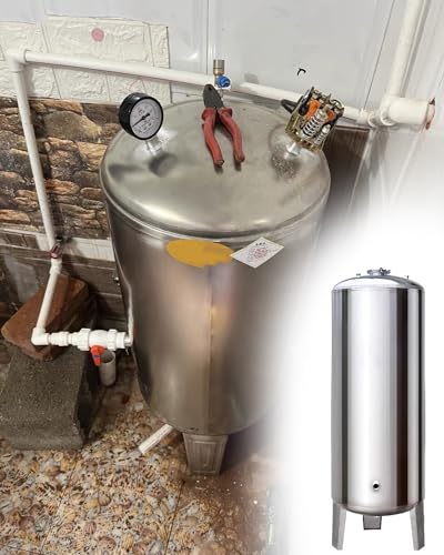 Ausdehnungsgefäß Heizung Wasserdrucktankständer mit Installationskit, Automatische Leitungswasserverstärkerfässer für Wohnküche, 16/20/26/40/50/66/80 Gal (Size : 95x50cm(160L/42.2gal))