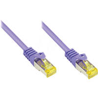 Good Connections RJ45 Ethernet LAN Patchkabel mit Cat. 7 Rohkabel und Rastnasenschutz RNS, S/FTP, PiMF, halogenfrei, 500MHz, OFC, 10-Gigabit-fähig (10/100/1000/10000-Base-T Ethernet Netzwerke) - z.B. für Patchpanel, Switch, Router, Modem - violett, 40 m