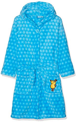 Playshoes Kinder Fleece-Bademantel mit Kapuze, flauschiger Morgenmantel für Jungen, die Maus-, Sternen-Stickung allover