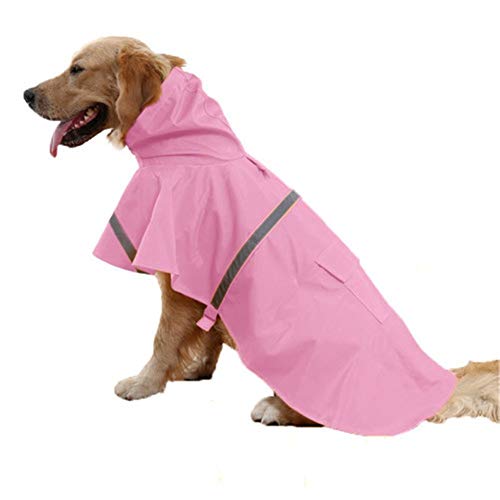 PLUS PO Hunde Regenmantel Wasserdicht Regenjacke Hund Regenmantel für Hunde Wasserdichter Regenmantel für Hunde Hundemäntel wasserdicht und warm pink,XL