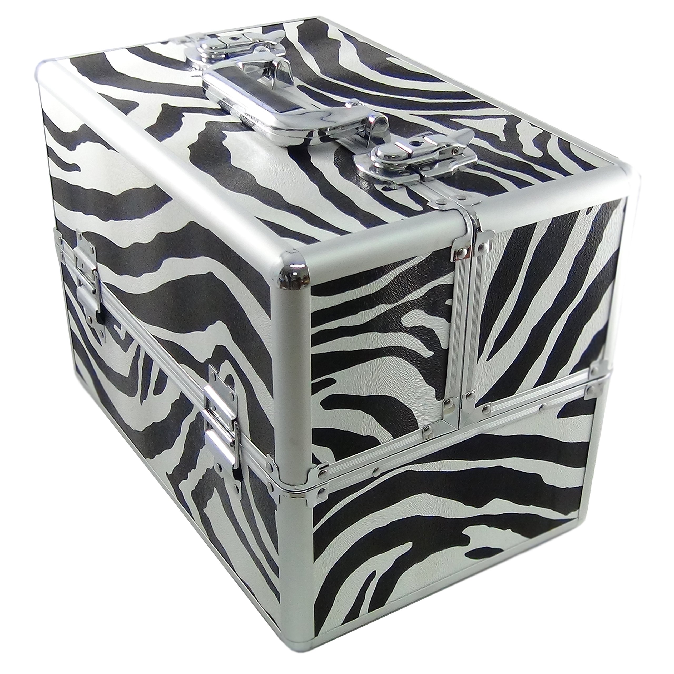 DynaSun BS355 36.5x27.5x24cm XXL Zebra Designer Beautycase Schminkkoffer Kosmetikkoffer Schmuckfach Beauty Case Reise Box