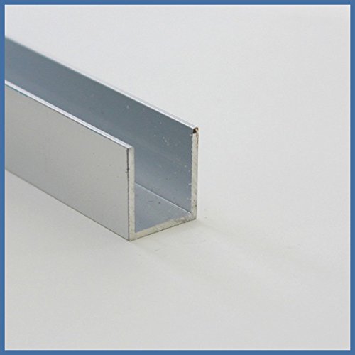 Aluminium U-Wandprofil, 2010 x 20 x 15 x 20 x 2mm, Chromoptik