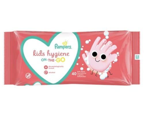 'Pampers Kids Hygiene On-the-Go Baby Wipes 15 Packs = 600 Baby Wipes, Gently Help Remove Bacteria