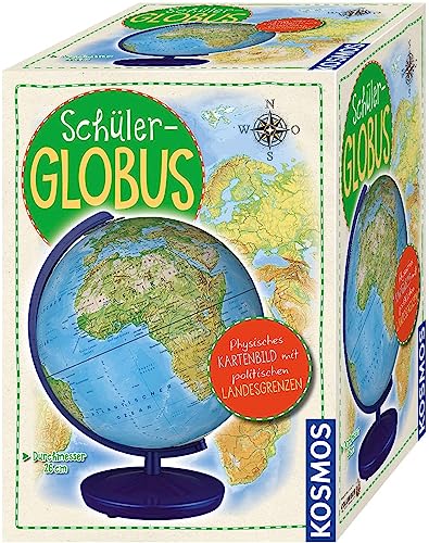 KOSMOS Schüler-Globus Physisches Kartenbild mit politischen Ländergrenzen, 26 cm Durchmesser