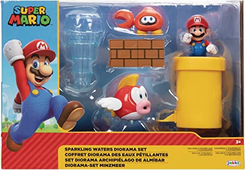 Nintendo 12941 Super Mario Sparkling Waters Diorama Spielset, 6,5 cm, Multicolor