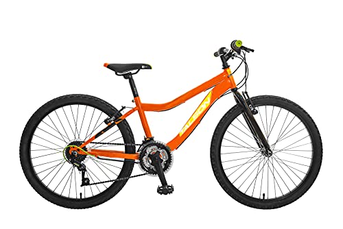 TALSON 24 Zoll Fahrrad Catcher mit 18 Gang Schaltung Orange