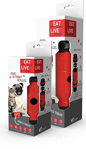 Eat Slow Live Longer Feed & Treat - Anti-Shake - Geräuschlos - Slow Feeder - Belohnungsspielzeug - Hundespielzeug mit Leckerchenversteck - Rot - S