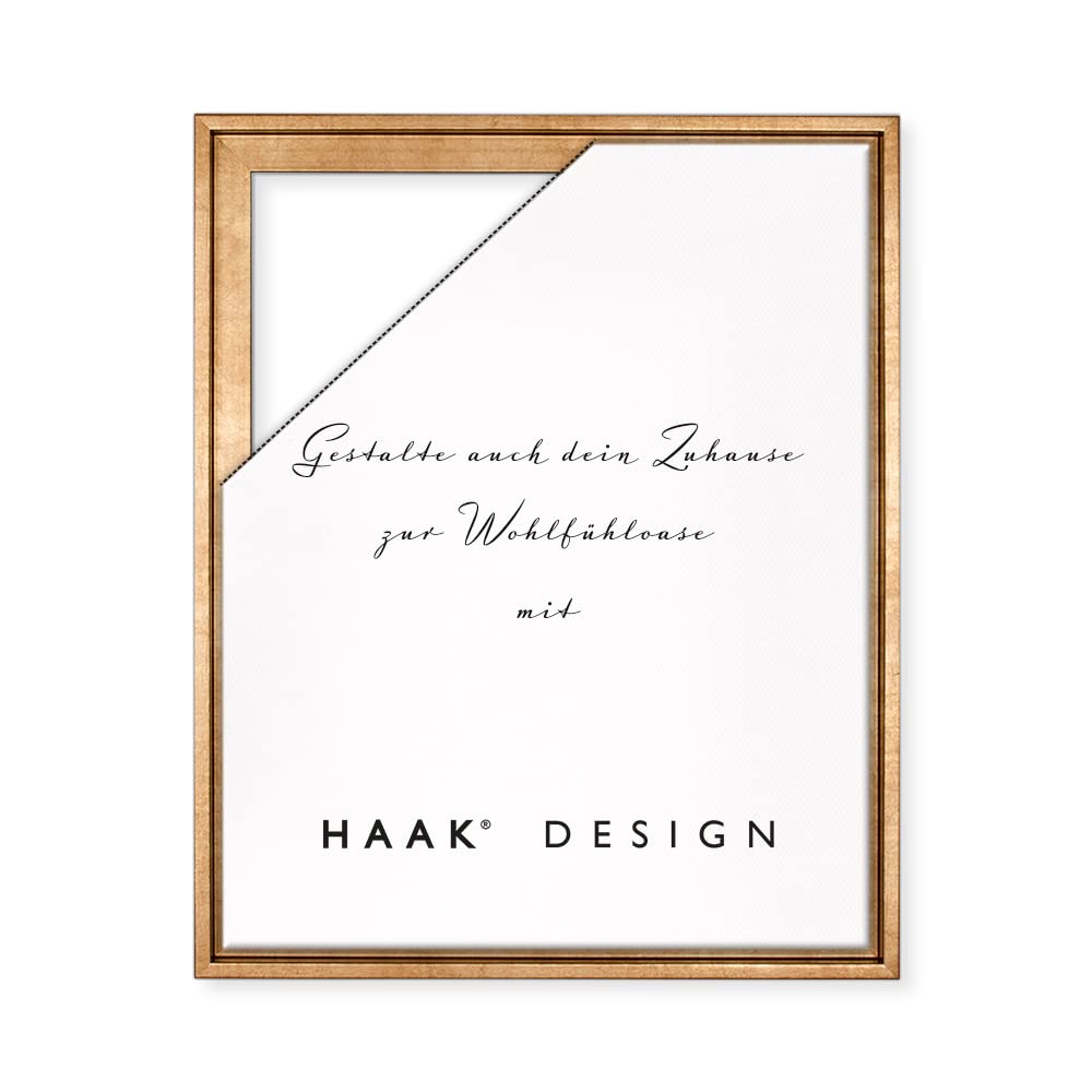 HaakDesign Schattenfugenrahmen Levi in Blattgold 20 X 40 cm für Keilrahmenbilder und Leinwände Glanz Edition