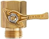 Dramm 114960 036434 4 Heavy-Duty Brass Shut-Off Valve, Single