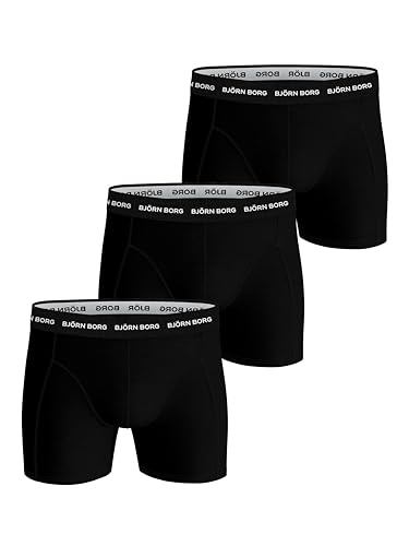 Björn Borg Herren Shorts Noos Solids Shorts Men 3er Pack , Schwarz (Black 90011) , S